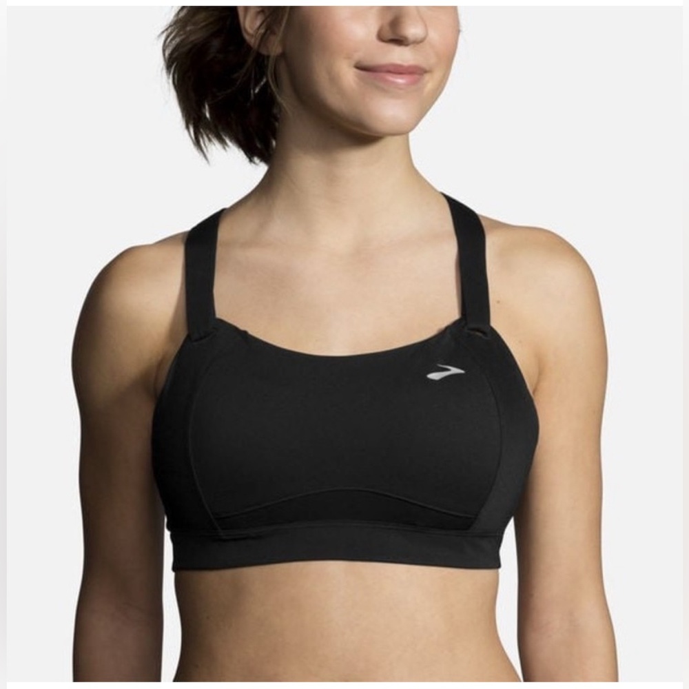 New! BROOKS June Black Sports Bra 36D High Impact Running Support